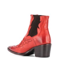 Bottines en cuir rouges Alberto Fasciani