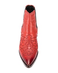 Bottines en cuir rouges Alberto Fasciani