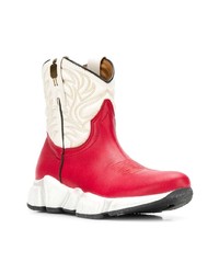 Bottines en cuir rouges Texas Robot