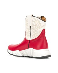 Bottines en cuir rouges Texas Robot