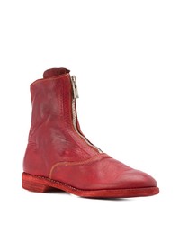 Bottines en cuir rouges Guidi