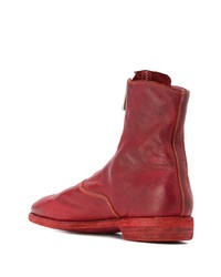 Bottines en cuir rouges Guidi