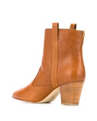 Bottines en cuir tabac Laurence Dacade