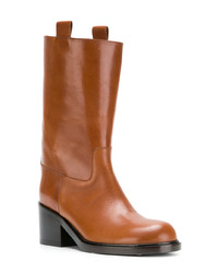 Bottines en cuir tabac A.F.Vandevorst