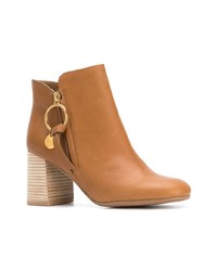 Bottines en cuir tabac See by Chloe