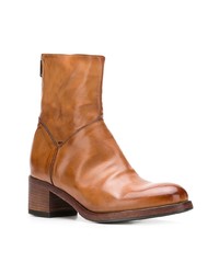 Bottines en cuir tabac Pantanetti