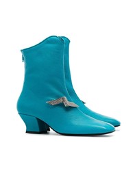 Bottines en cuir turquoise Dorateymur