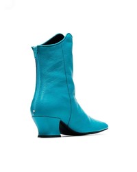 Bottines en cuir turquoise Dorateymur