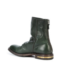 Bottines en cuir vert foncé Moma