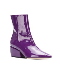 Bottines en cuir violettes Petar Petrov