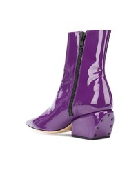 Bottines en cuir violettes Petar Petrov