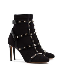 Bottines en daim à clous noires Valentino