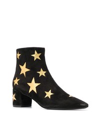 Bottines en daim à étoiles noires Saint Laurent