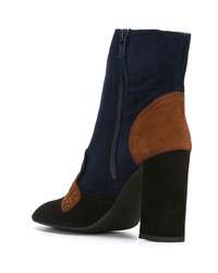 Bottines en daim bleu marine Stuart Weitzman