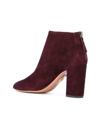 Bottines en daim bordeaux Aquazzura