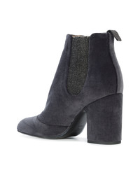 Bottines en daim gris foncé Laurence Dacade