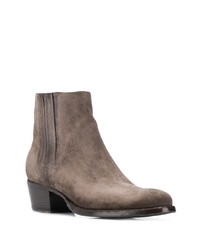 Bottines en daim gris foncé Alberto Fasciani