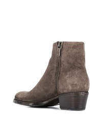 Bottines en daim gris foncé Alberto Fasciani