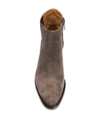 Bottines en daim gris foncé Alberto Fasciani