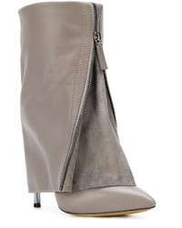 Bottines en daim grises Casadei