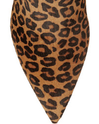 Bottines en daim imprimées léopard marron Miu Miu