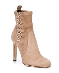 Bottines en daim marron clair Jimmy Choo