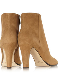 Bottines en daim marron clair Jimmy Choo