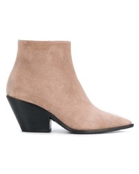 Bottines en daim marron clair Casadei