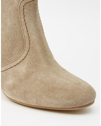 Bottines en daim marron clair Dune