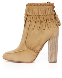 Bottines en daim marron clair Aquazzura