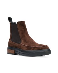 Bottines en daim marron foncé Tod's