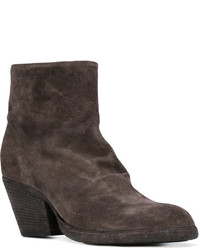 Bottines en daim marron foncé Officine Creative