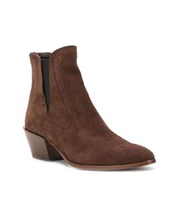 Bottines en daim marron foncé Tod's