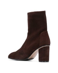 Bottines en daim marron foncé Stuart Weitzman