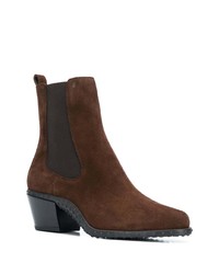 Bottines en daim marron foncé Tod's