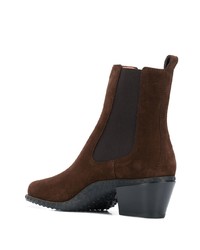 Bottines en daim marron foncé Tod's