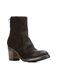 Bottines en daim marron foncé Silvano Sassetti