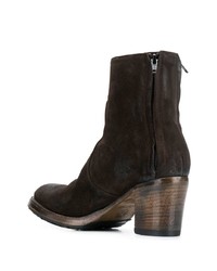 Bottines en daim marron foncé Silvano Sassetti