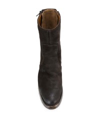 Bottines en daim marron foncé Silvano Sassetti