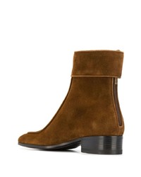 Bottines en daim marron Saint Laurent