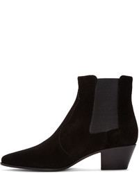 Bottines en daim noires Saint Laurent