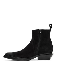 Bottines en daim noires Balenciaga