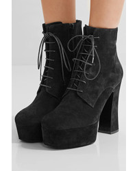 Bottines en daim noires Saint Laurent