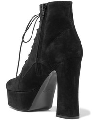 Bottines en daim noires Saint Laurent