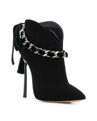 Bottines en daim noires Casadei