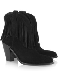 Bottines en daim noires Saint Laurent