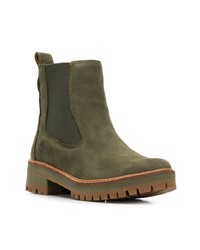 Bottines en daim olive Timberland