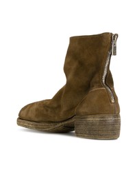 Bottines en daim olive Guidi