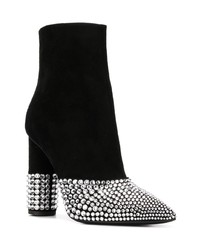 Bottines en daim ornées noires Giuseppe Zanotti Design