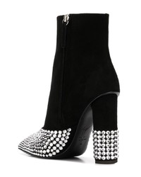 Bottines en daim ornées noires Giuseppe Zanotti Design